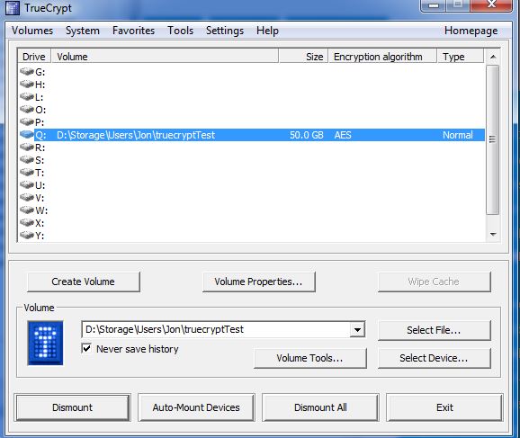 resize truecrypt file container